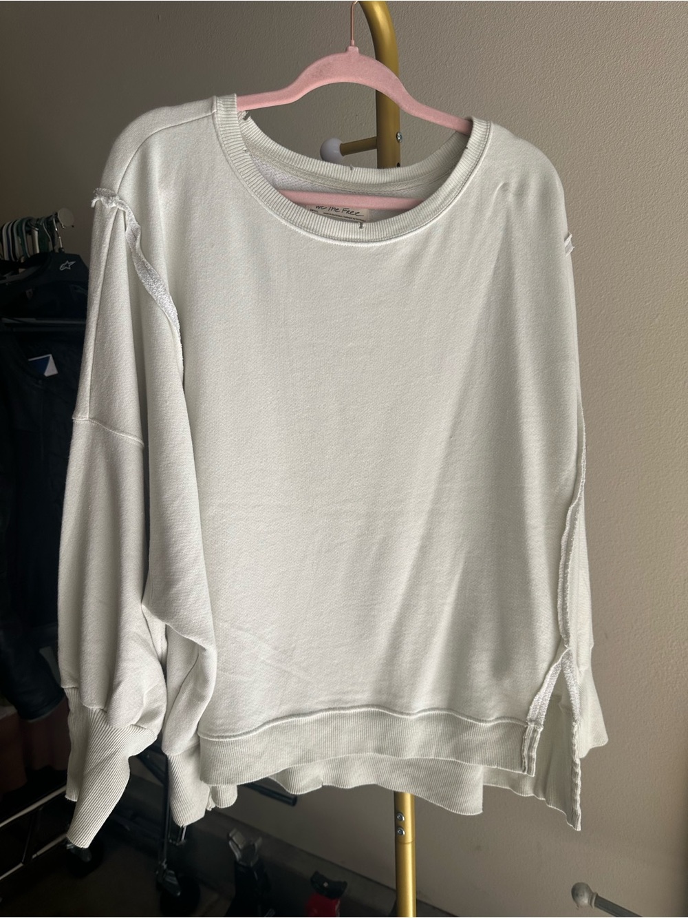 Free People We The Free Camden Sweatshirt in Delicacy/off white, Size S - Picture 2 of 7
